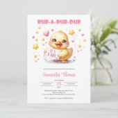 Wrijf een dub meisje baby eend kaart (Staand voorkant)