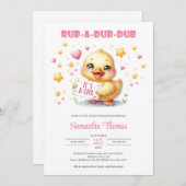 Wrijf een dub meisje baby eend kaart (Voorkant / Achterkant)