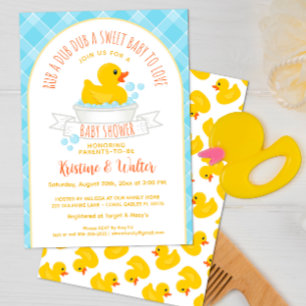 Wrijf een Dub Rubber Ducky Baby shower Invitation Kaart
