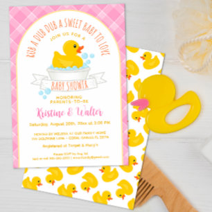Wrijf een Dub Rubber Ducky Baby shower Invitation Kaart