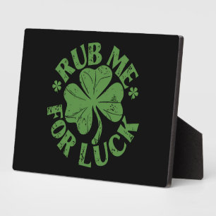 Wrijf Me Voor Geluk St. Patrick's Day Shamrock Fotoplaat