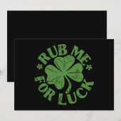 Wrijf me voor geluk St Patrick's Day Shamrock Kaart (Voorkant / Achterkant)