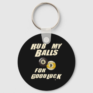 Wrijf mijn voor geluk zwembad snooker cadeau sleutelhanger