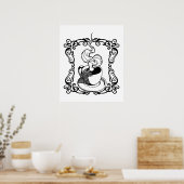 Wrijven met een warmbekertje koffie poster (Keuken)