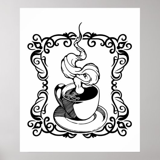 Wrijven met een warmbekertje koffie poster (Voorkant)