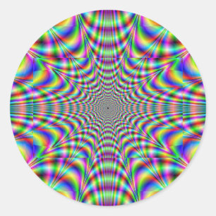 wrijving - optische illusie ronde sticker