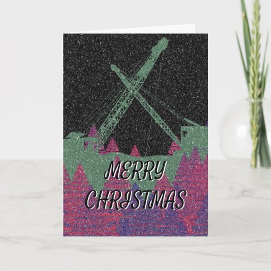 Wrijvingsronnen voor kraanbediener Snowy Kerstmis Feestdagen Kaart (Voorkant)