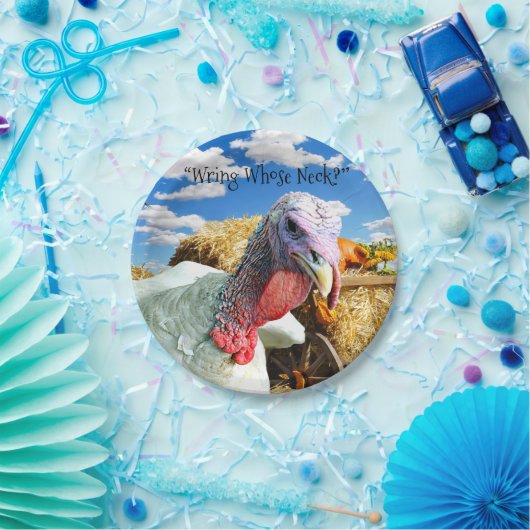 "Wring Wiens nek?" Thanksgiving Holiday Papieren Bordje (Feest)