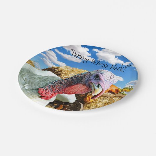 "Wring Wiens nek?" Thanksgiving Holiday Papieren Bordje (Gekanteld)