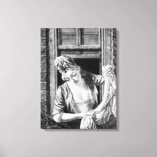 Wringend wasgoed voor vrouwen canvas afdruk (Voorkant)