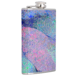 Wrinkellederstijl met versleten verf, blauwe tinte heupfles