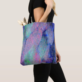 Wrinkellederstijl met versleten verf, blauwe tinte tote bag