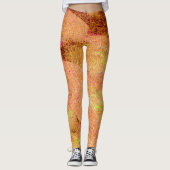 Wrinkellederstijl met versleten verf, zalm leggings (Voorkant)