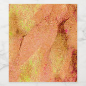 Wrinkellederstijl met versleten verf, zalm wijn etiket (Enkel label)