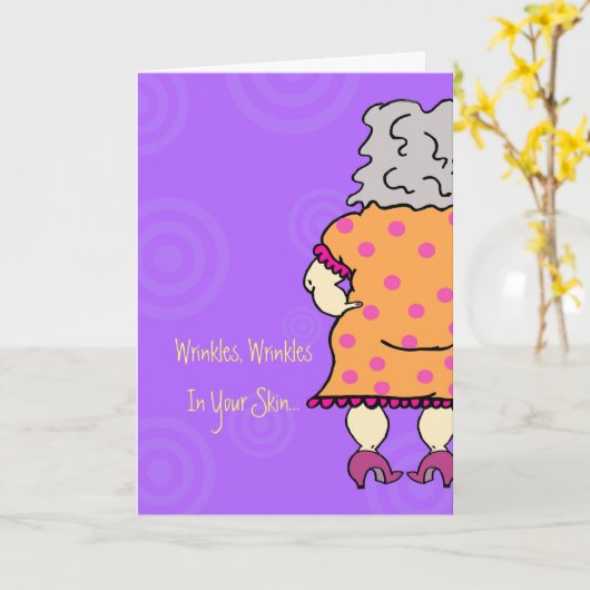 Wrinkles Poem Funny Birthday Card Kaart (Gele Bloem)