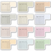 Writable Monthly Index Tab Calendar Habit Tracker  Sticker (Voorkant)