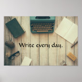 Write every day. Motivational poster (Voorkant)