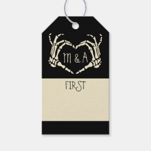 Write-in stijl griezelige Gothic Marriage Mileston Cadeaulabel