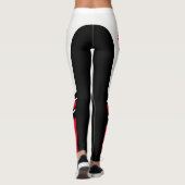 "Write Jouw naam" Black/White/Red Leggings (Achterkant)