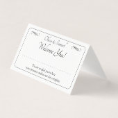 Write Name - Table Place Card - with Messages Kaart (Voorkant)