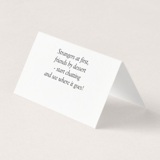 Write Name - Table Place Card - with Messages Kaart (Achterkant)