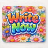 Write Now Text with Vibrant Daisies Muismat (Voorkant)