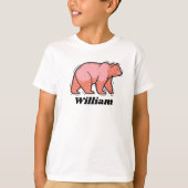 Write your name on this pink Bear Pop Art T-shirt (Voorkant)