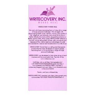 WRITECOVERY-informatiekaart Reclamekaart