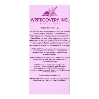 WRITECOVERY-informatiekaart Reclamekaart
