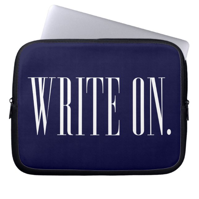 WriteOn1Blk.png Laptop Sleeve (Voorkant)