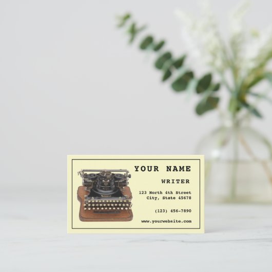 Writer Antiek typemachine Sjabloon Visitekaartje (Staand voorkant)