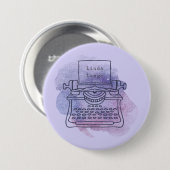 Writer Author Script  schrijfmachine Aangepast Ronde Button 7,6 Cm (Voorkant /achterkant)