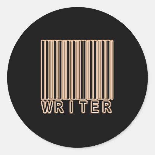 Writer Barcode Ronde Sticker (Voorkant)