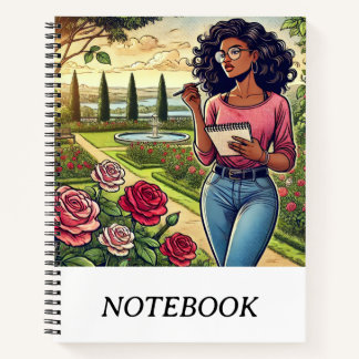Writer in a Garden of Roses Spiral Notebook Notitieboek
