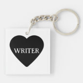 Writer in rose garden keychain (Achterkant)
