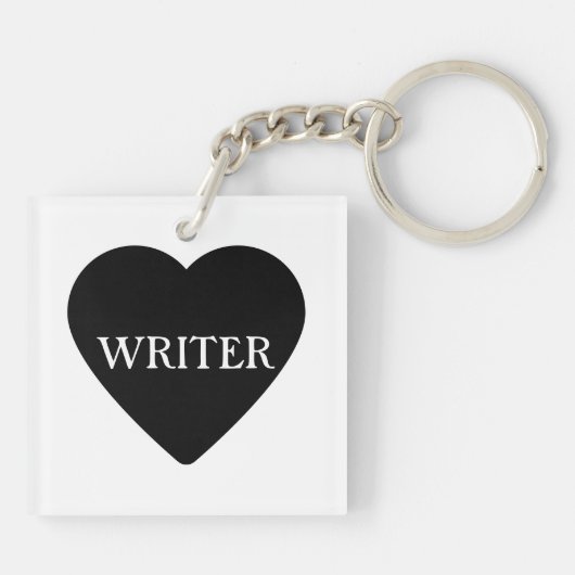 Writer in rose garden keychain (Achterkant)
