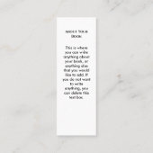 Writer or Author Mini Bookmark For Promotions Mini Visitekaartje (Achterkant)