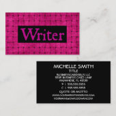 Writer Pink Woven Visitekaartje (Voorkant / Achterkant)