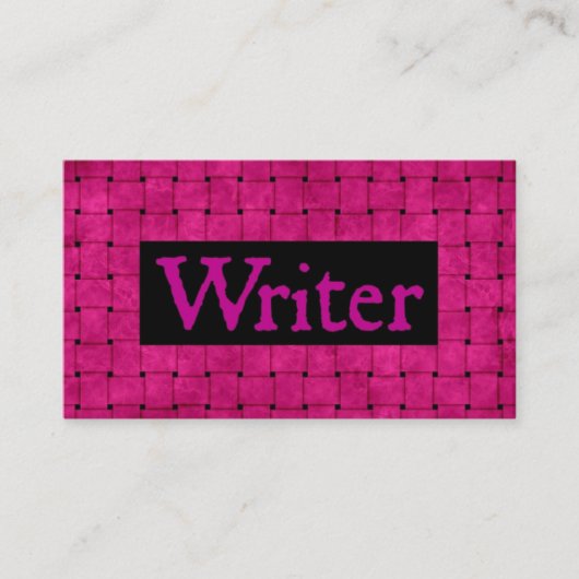Writer Pink Woven Visitekaartje (Voorkant)