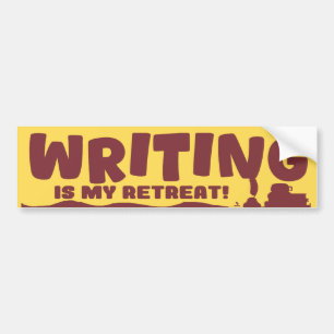 Writer Retreat  vintage reisstijl Bumpersticker