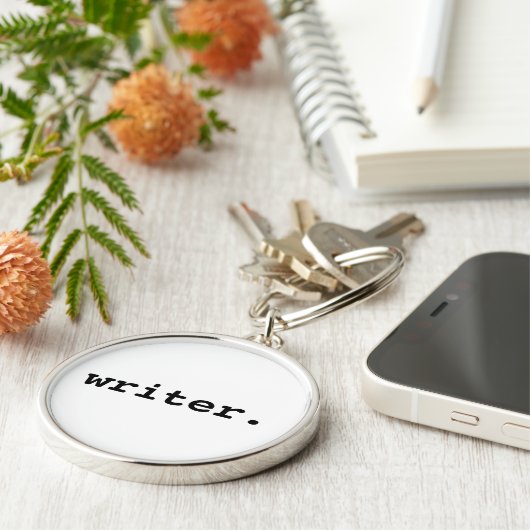 Writer Round Premium Sleutelhanger (Zijkant)