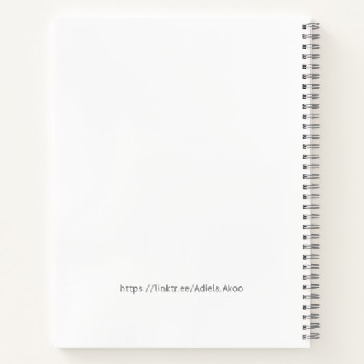 WRITER Spiral Notitieboek van Dichteres Adiela Ako (Achterkant)