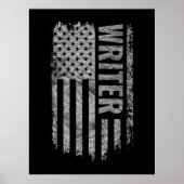 Writer USA Flag Distressed design Poster (Voorkant)