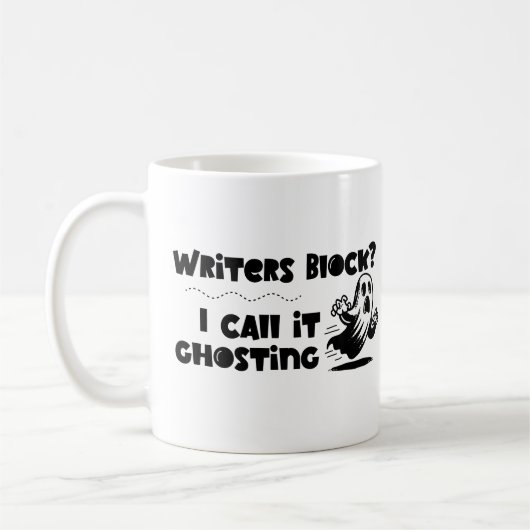 Writer's Block is een ghosting Koffiemok (Links)