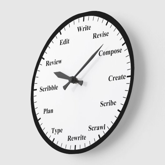 Writer's Clock - Always Time to Write Wall Clock Grote Klok (Hoek)