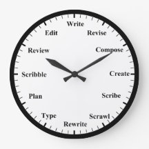 Writer's Clock - Always Time to Write Wall Clock