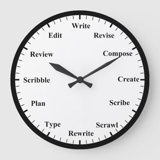 Writer's Clock - Always Time to Write Wall Clock Grote Klok (Voorkant)
