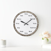 Writer's Clock - Writing Job Fun Faux Brown Wood Grote Klok (Huis)