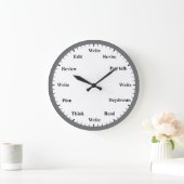 Writer's Clock - Writing Job Fun Grey Wall Clock Grote Klok (Huis)