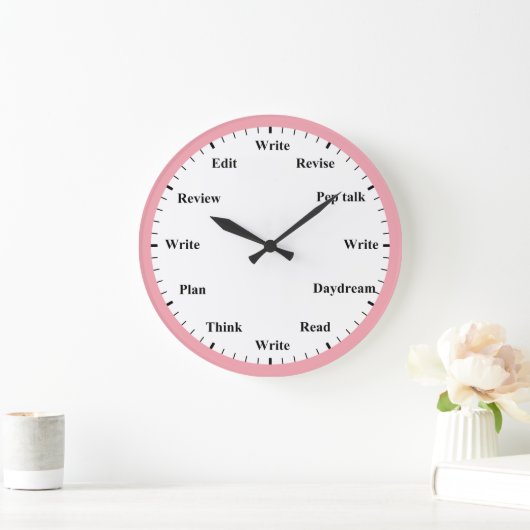 Writer's Clock - Writing Job Fun Pink Wall Clock Grote Klok (Huis)